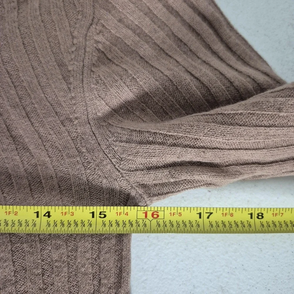 Babaton Crop Pullover Sweater‎ Womens Small Brown Wool Viscose Linen Ribbed Knit